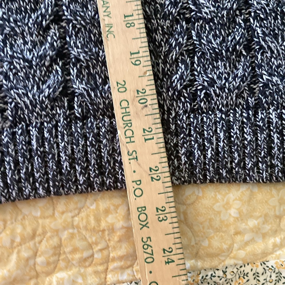 Lands End Drifter women med. cable knit sweater black white cozy fireside - Picture 7 of 8
